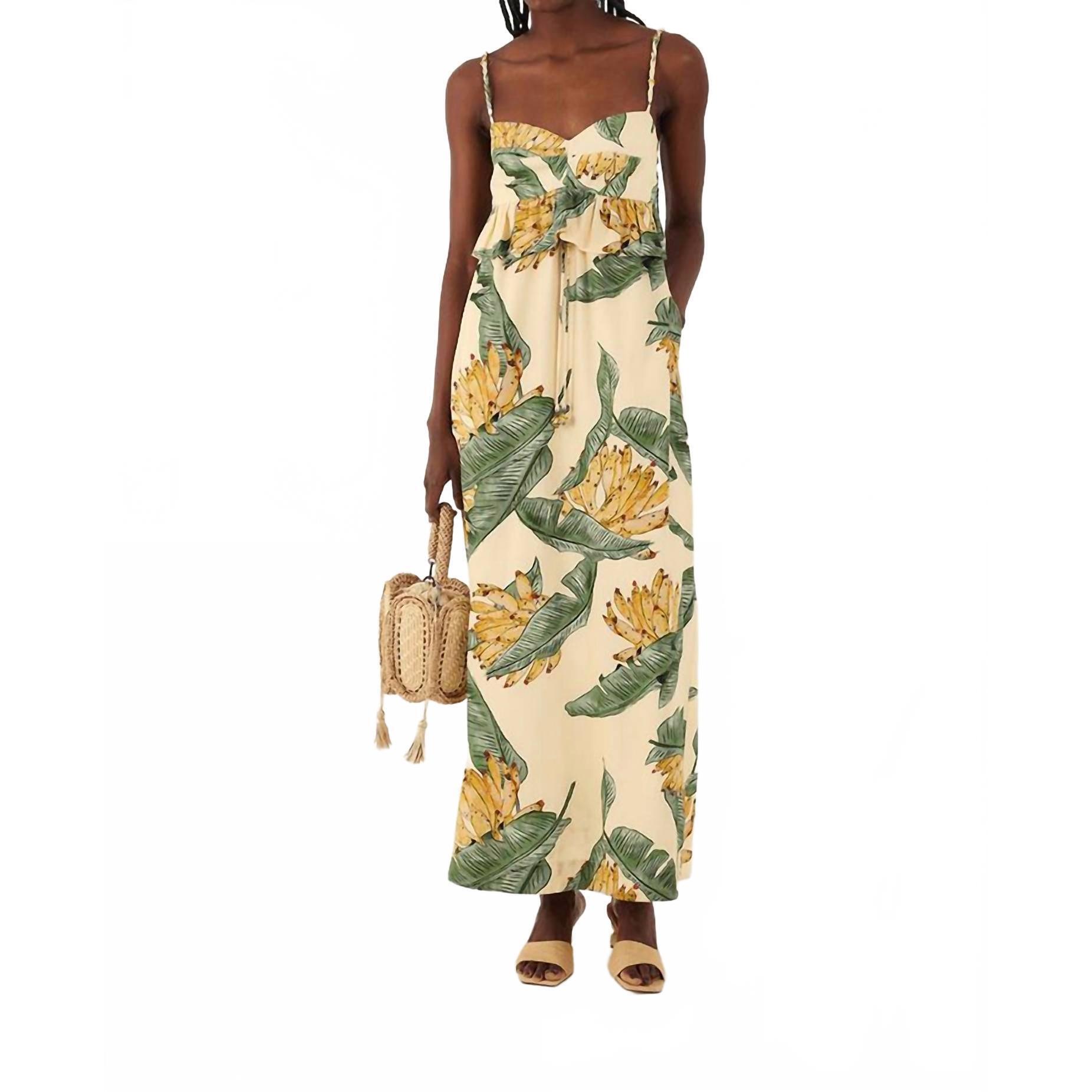 New Dress To Banana Maxi Dress In Paradise Print